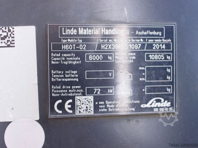 LPG Forklifts Linde H60T 396-02