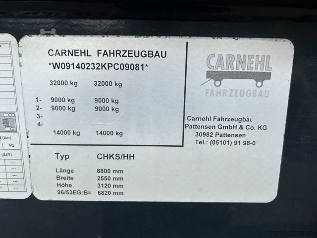 Tipper semitrailer CARNEHL Kippauflieger mit 2 Achsen Stahl