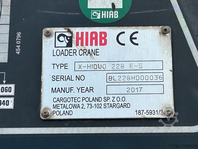 Truck mounted crane IVECO Pritsche + HIAB HIDUO 228 Kran
