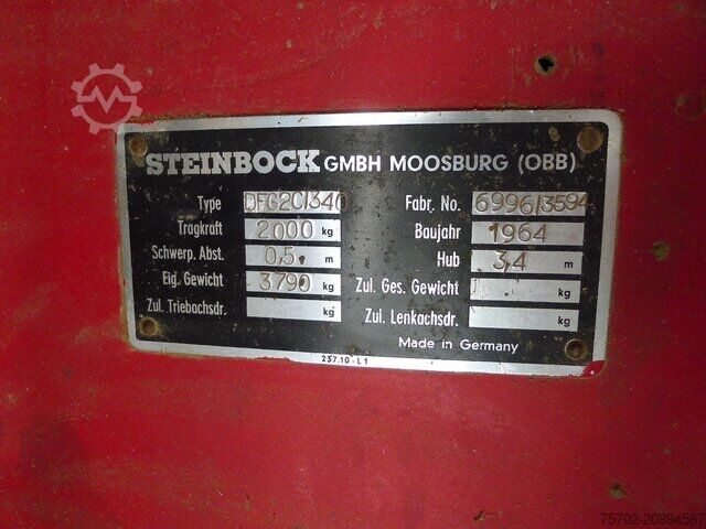 Van Steinbock DFG2C/340 Gabelstapler 2T Tragkraft