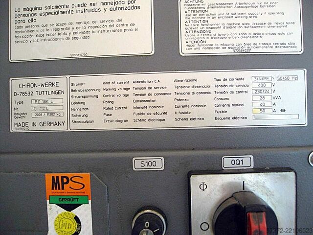 CNC Machining Center Chiron FZ 18K L