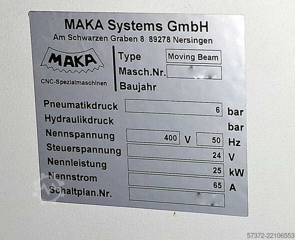 CNC 5-Axes Machining Center Maka Systems GmbH Moving Beam BC150t compact