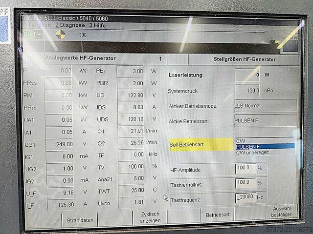CNC Laser Cutting Machine Trumpf TruLaser 5040