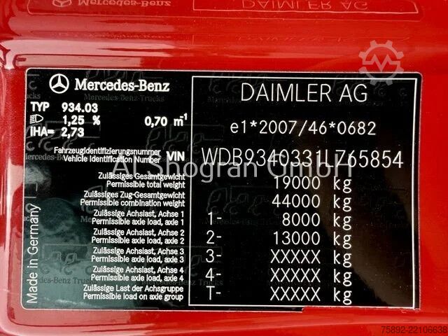 Standard-SZM Mercedes-Benz Actros 1860 V8 / Kipperhydraulik / Euro5