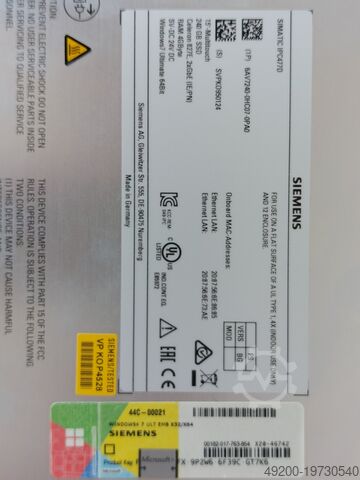 Multitouch display 6AV7240-0HC07-0PA0 Siemens SIMATIC IPC 477D