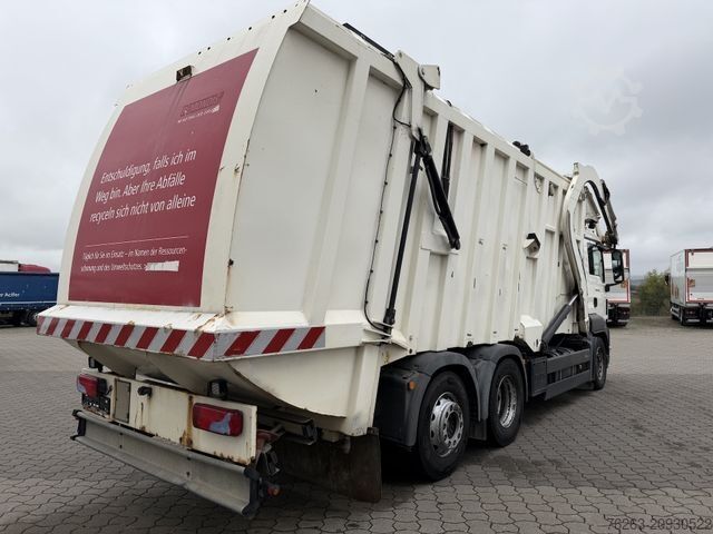Garbage truck MAN TGS 26.320 6x2 BL Faun Frontlader