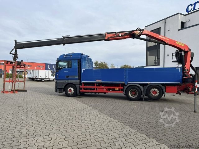 Flatbed truck MAN TGX 26.500 6x2 Palfinger 18001 SLD 3 Baustoff