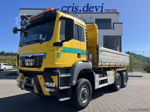 Three-sided tipper truck MAN TGS 28.480 6x4 4x4 Dreiseitenkipper Liftachse
