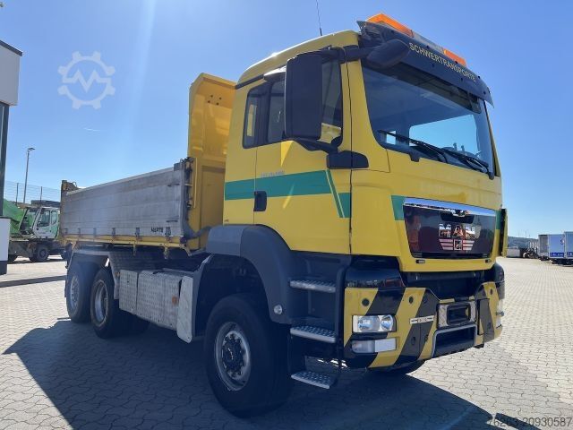 Three-sided tipper truck MAN TGS 28.480 6x4 4x4 Dreiseitenkipper Liftachse