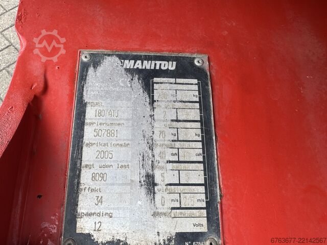 Manitou 180ATJ Gelenkarbeitsbühne / Arbeitsbühne mit 18,18 m Arbeitshöhe, 4x4x4, Baujahr 2005, Diese MANITOU 180ATJ Knikarm hoogwerker / Arbeitsbuhne 18.18M werkhoogte  4x4x4 2005 Diesel