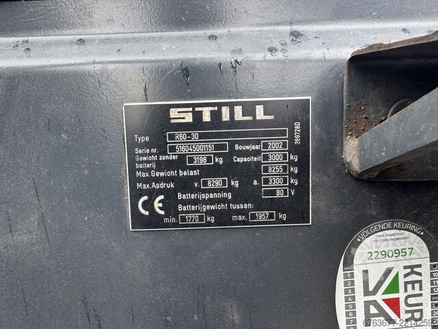 Still heftruck forklift R60-30 heftruck duplo460 sideshift 2002 met lader STILL heftruck forklift R60-30 heftruck duplo460 sideshift 2002
