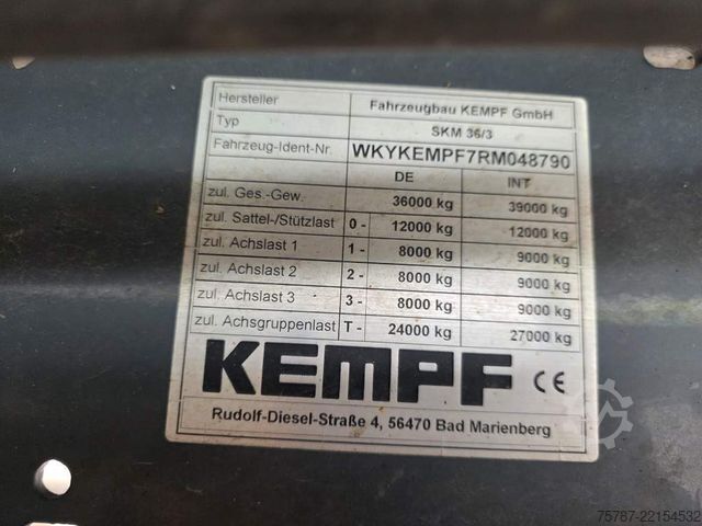Silo semitrailer KEMPF Schleusenkipper, Rüttler, ca. 58,7 cbm, Lift