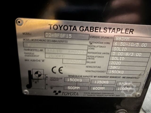 LPG Forklifts Toyota 02-8FGF15