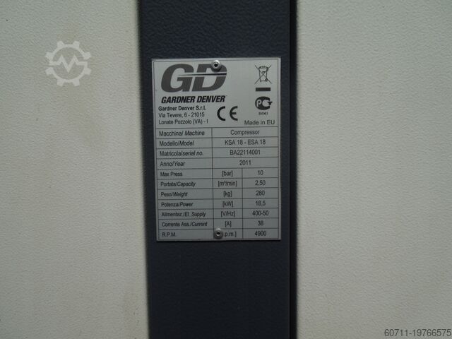 Screw compressor GARDNER DENVER KSA18