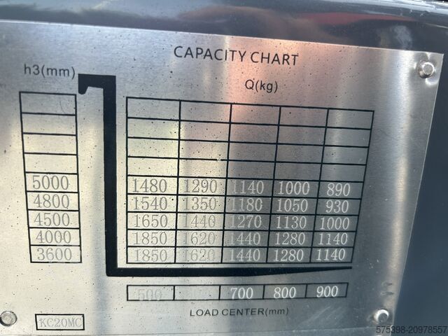 3-wheel forklift, 2t, sideshift, lithium, fingertip control Mima TKC20