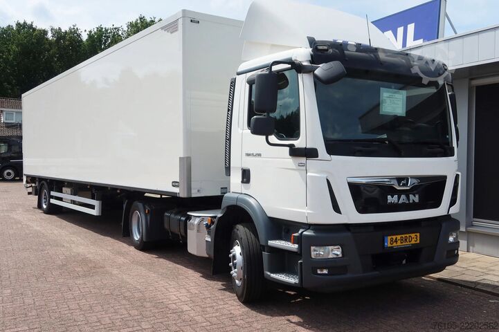Standard tractor MAN TGM 15.290 Trekker + Heiwo city trailer geisole...