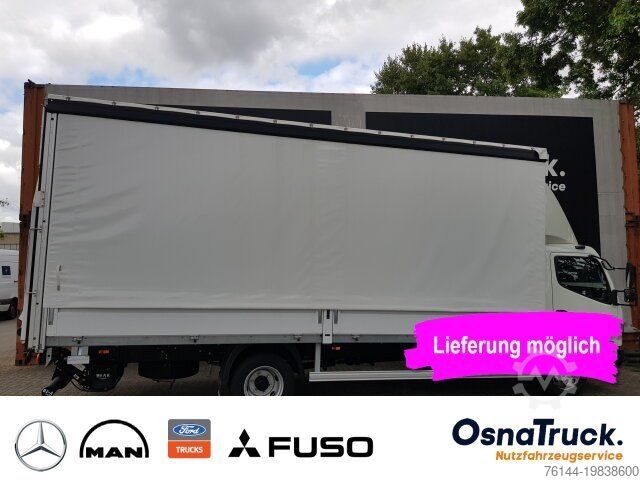 Curtain sider van FUSO 7C18 Pritsche/Plane/LBW Klima,Schiebeplane re+li