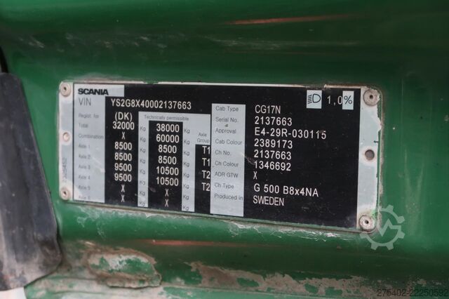 Hook arm system Scania G500 NGS XT/ 8X4NA/ JOAB 24T/ PTO-EG/