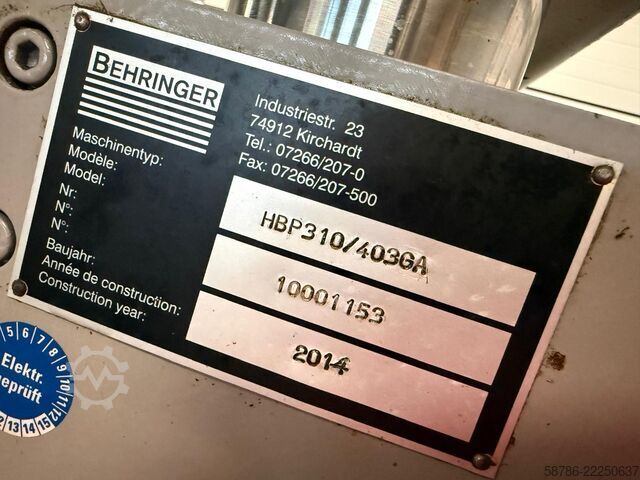 Band saw BEHRINGER HBP310/403GA cnc automat angle L R