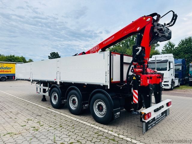 Semitrailer  Wiese Baustoffauflieger - Heckkran Kran Fassi