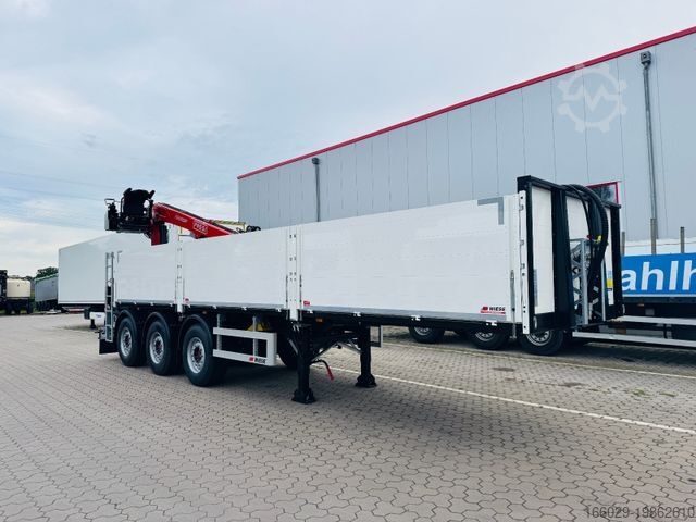 Semitrailer  Wiese Baustoffauflieger - Heckkran Kran Fassi