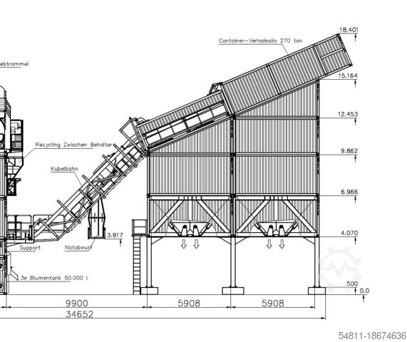 Construction machine Lintec 270 To. asphalt ready mix silo