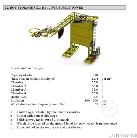 Construction machine Lintec 270 To. asphalt ready mix silo