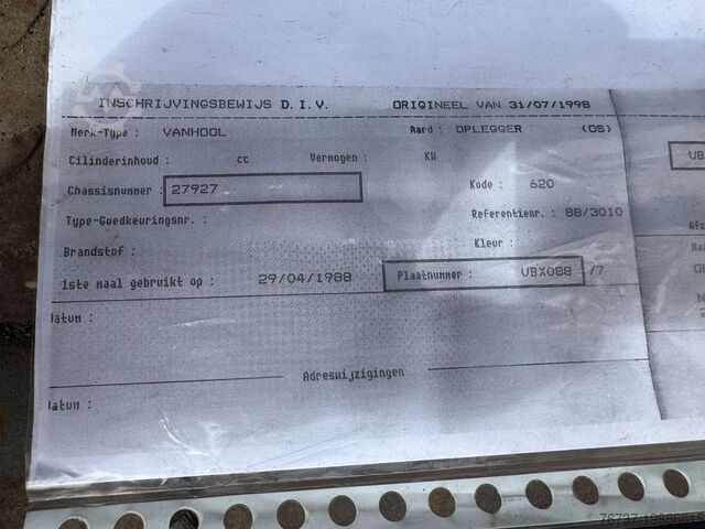 Schiebeplanen Van Hool **FULL STEEL SUSPENSION-WIDE SPREAD-BELGIAN TRA...