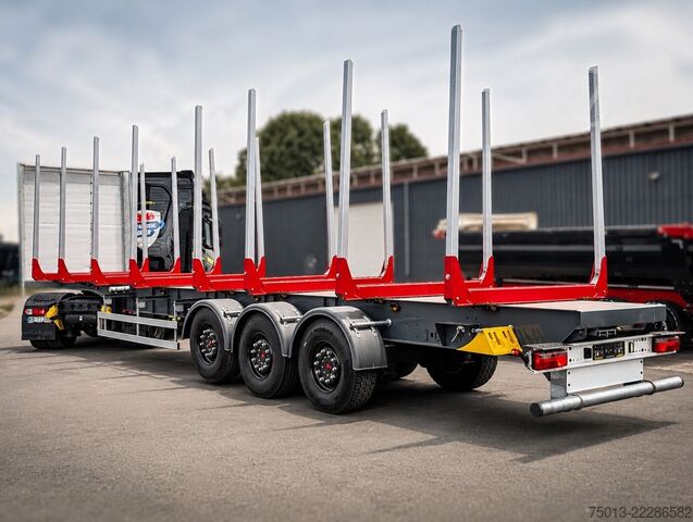 Log semitrailer  Euromix Rundholz 8 Schemel, LIFTACHSE