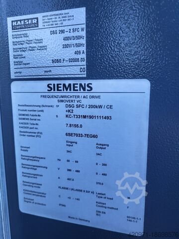 Schraubenkompressor Kaeser DSG 290-2 SFC