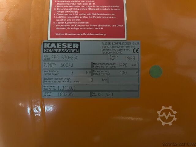 Compressor Kaeser EPC 630-250