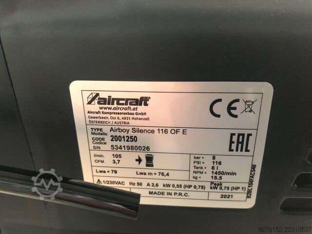 Compressor Aircraft Airboy Silence 116 OF E