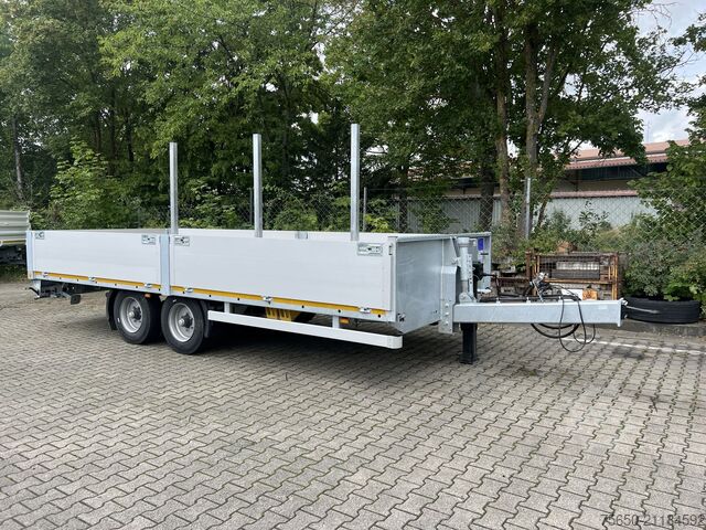 Anhänger mit offener Pritsche Möslein THT 11- G 6,2  Tandem Pritsche- Tieflader mit Rungentaschen