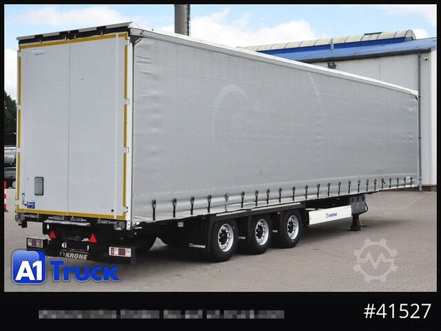 Open semitrailer with tarp KRONE SD, Mega, Staplhalterung, Ice Protect, Liftachse,