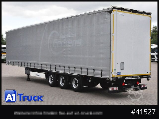Open semitrailer with tarp KRONE SD, Mega, Staplhalterung, Ice Protect, Liftachse,