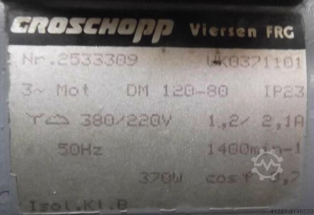 Gear motor 0.37 kW 107 rpm Groschopp DM120-80