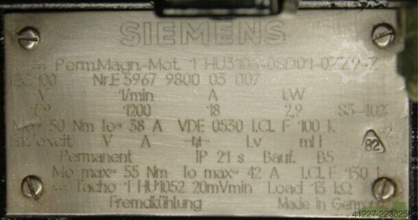 Permanent Magnet Motor Siemens Perm.Magn-Mot 1 HU3106-OSDO1-OZZ9