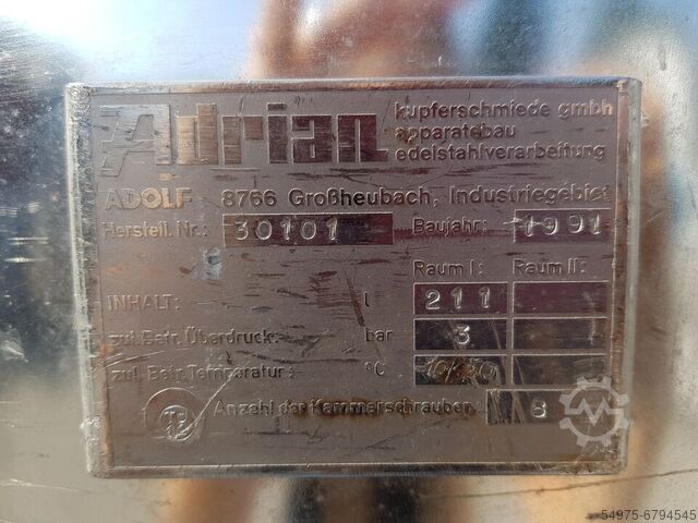 Stainless steel tank Pressure vessel Tank 10585