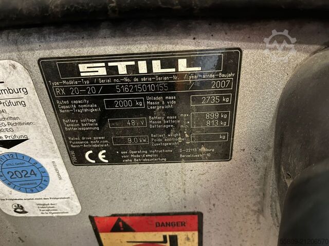 Elektro 3 Rad-Stapler Still RX 20-20 // Elektro // Vollkabine