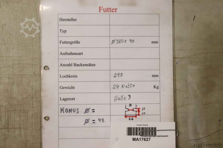 Four-jaw chuck unbekannt Ø 310 mm