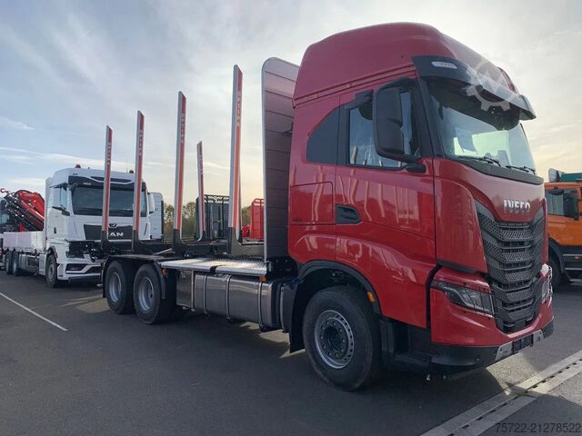Holztransporter Iveco X-WAY 570 6x4 BL  Kurzholz-LKW Kran nach Wahl