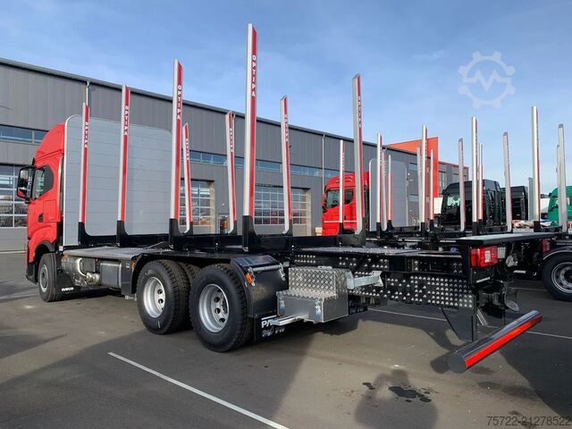 Holztransporter Iveco X-WAY 570 6x4 BL Kurzholz-LKW Kran nach Wahl