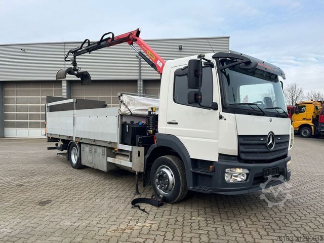 Flatbed truck MERCEDES-BENZ Atego 1221 L Pritsche Kran Palf. PK 4200 Funk