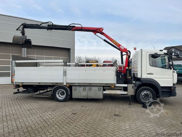 Flatbed truck MERCEDES-BENZ Atego 1221 L Pritsche Kran Palf. PK 4200 Funk