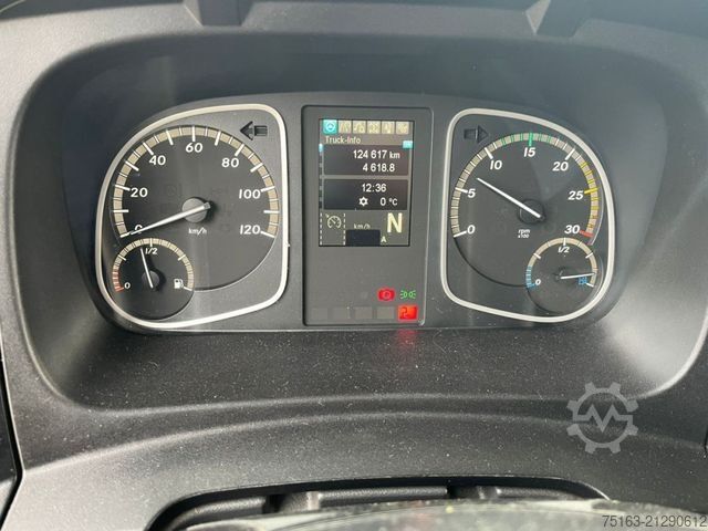 Flatbed truck MERCEDES-BENZ Atego 1221 L Pritsche Kran Palf. PK 4200 Funk