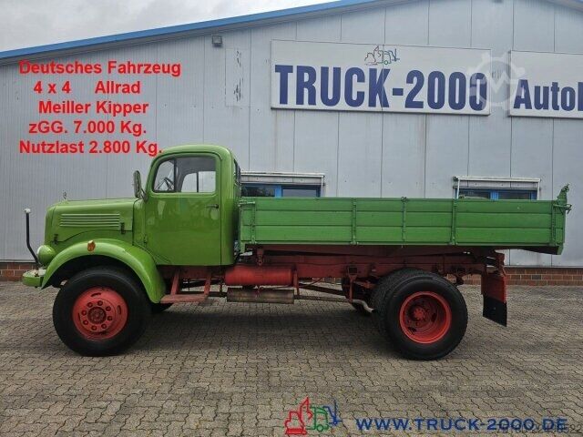 Transporter mit Kipper Mercedes-Benz LA 312 4x4 Meiller 3Seiten Kipper zGG. 7.000Kg.