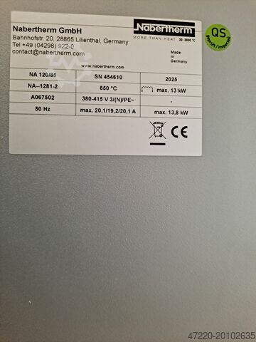 Umluftofen 850°C 120 Liter Ofen Nabertherm NA 120/85