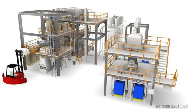 Complete plant hot-cold mixer Mixaco, AZO, Kahl, Kreyenborg Gesamtanlage Heiß - Kalt Mischer