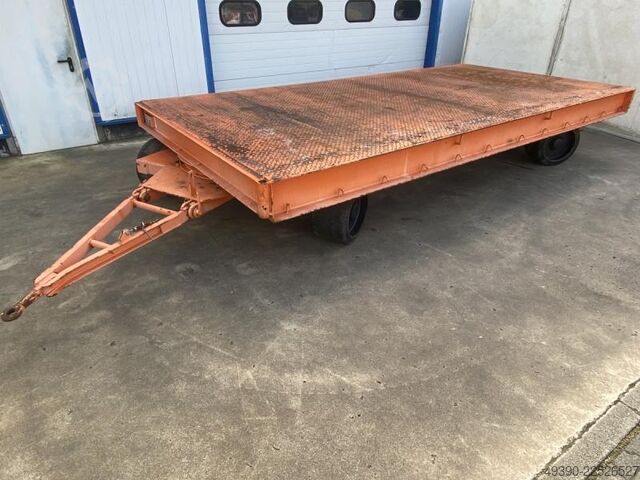 Platform transport cart, heavy-duty trailer, industrial trailer with 2-axle turntable steering, twin Plan - MAFI 11