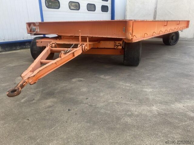 Platform transport cart, heavy-duty trailer, industrial trailer with 2-axle turntable steering, twin Plan - MAFI 11